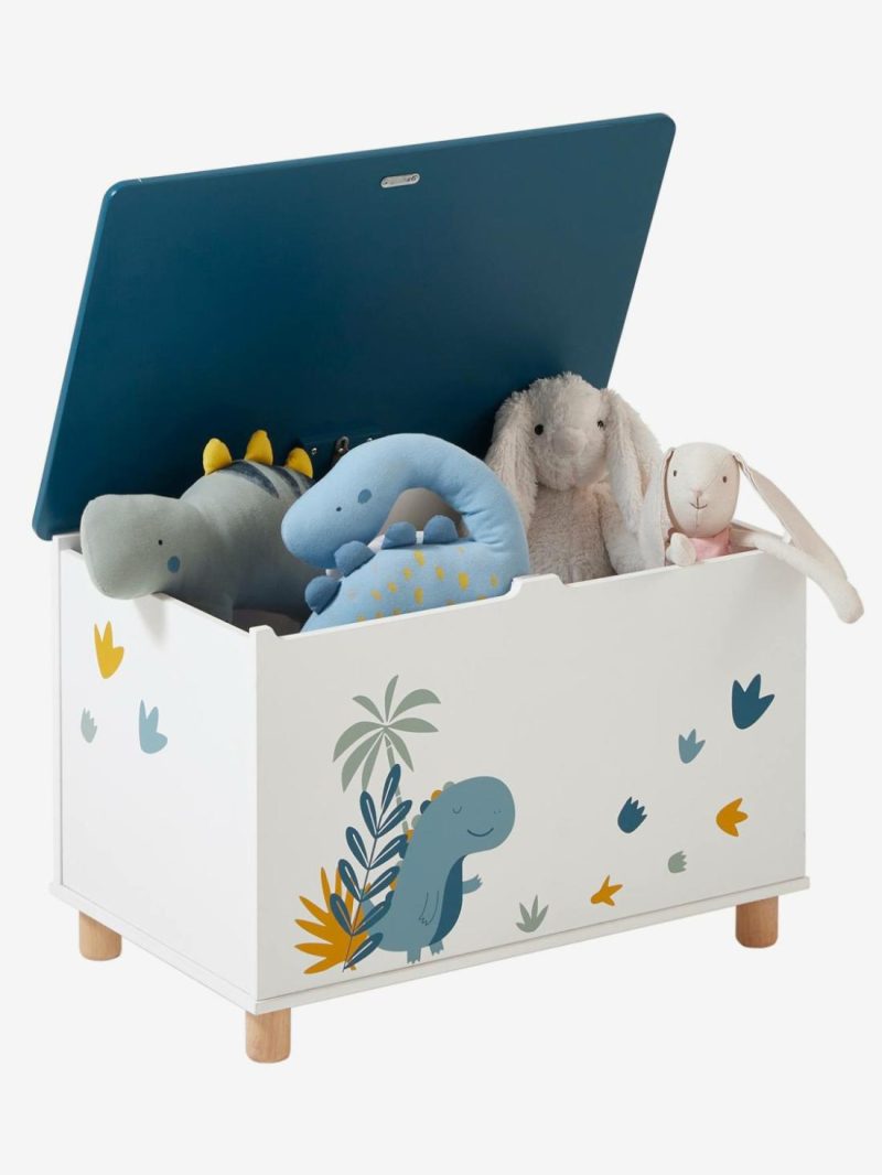 Toy Chest, Dinosaur Bedroom Furniture & Storage Printed White