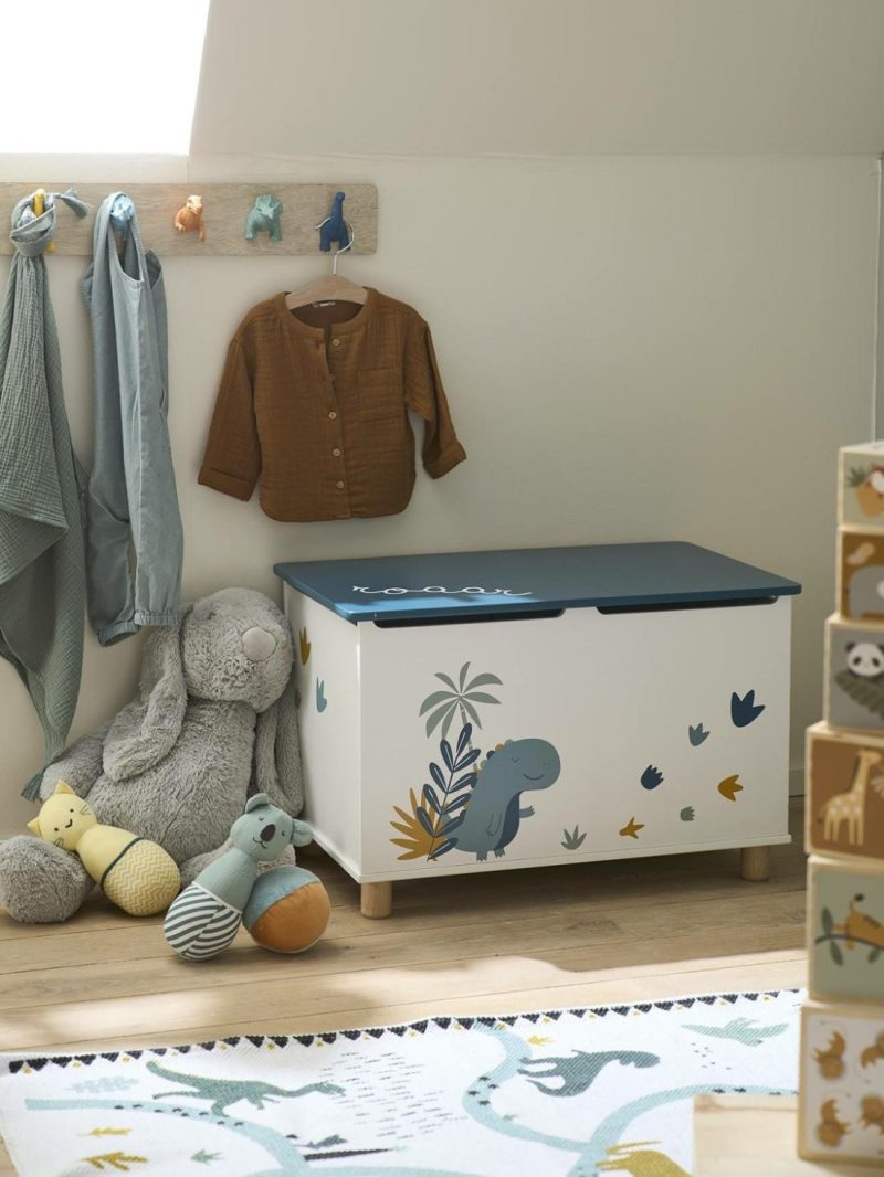 Toy Chest, Dinosaur Bedroom Furniture & Storage Printed White