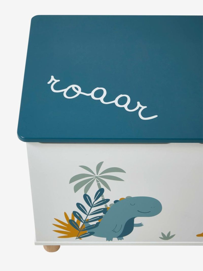 Toy Chest, Dinosaur Bedroom Furniture & Storage Printed White