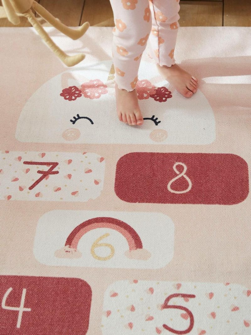 Unicorn Hopscotch Rug Bedding & Decor Pink Light Solid With Design