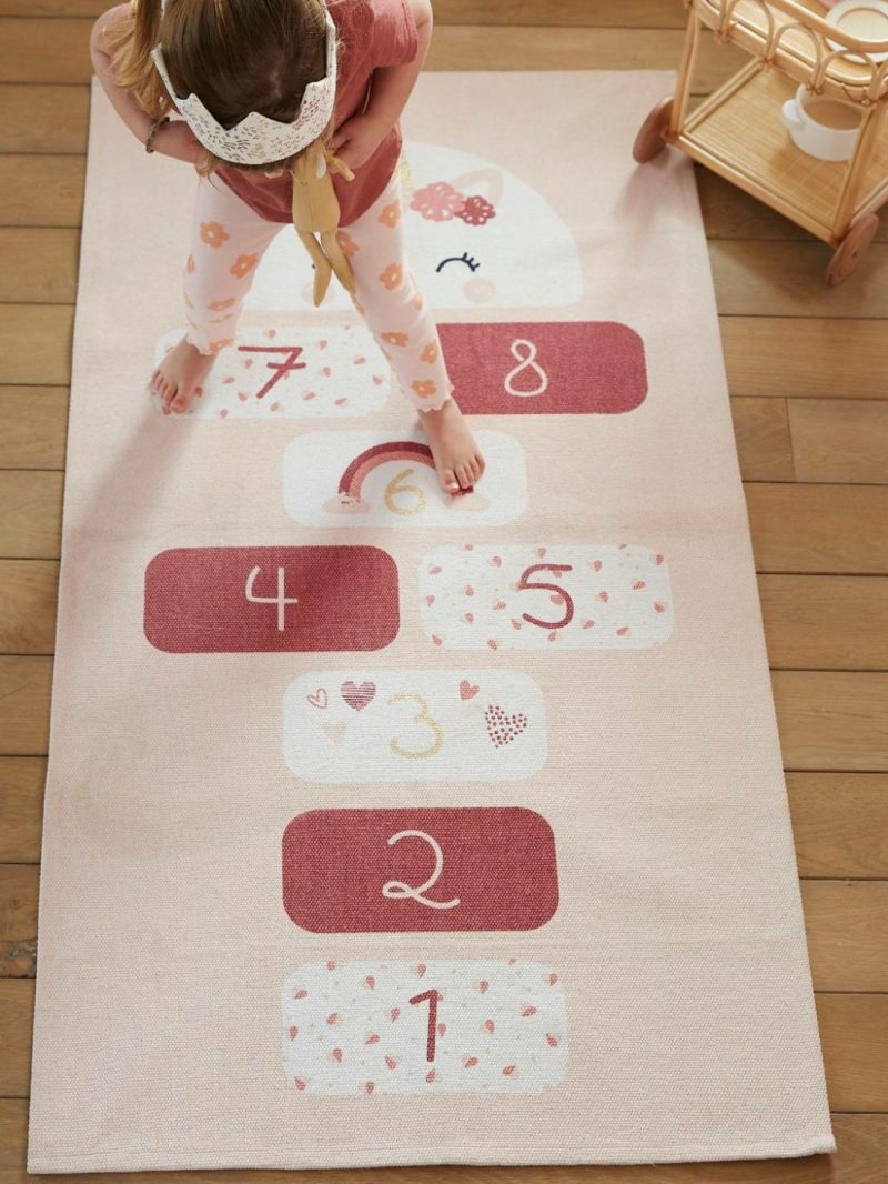 Unicorn Hopscotch Rug Bedding & Decor Pink Light Solid With Design