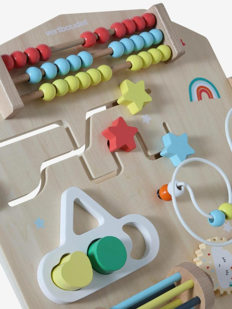 Vertical Activity Board In Fsc® Wood Baby & Pre-School Toys Beige Light Solid With Design