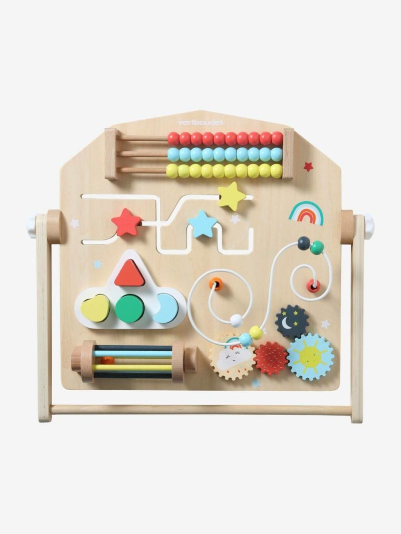 Vertical Activity Board In Fsc® Wood Baby & Pre-School Toys Beige Light Solid With Design