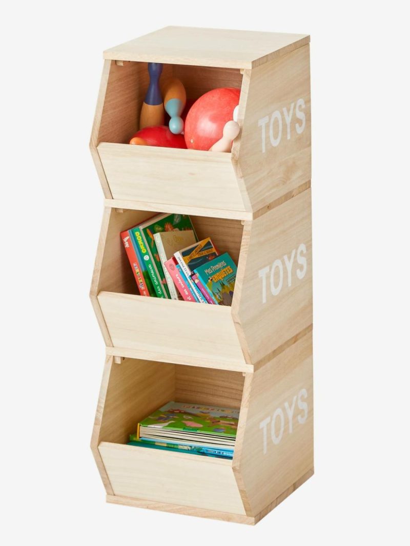 Vertical Unit With 3 Tubs, Toys Bedroom Furniture & Storage Wood