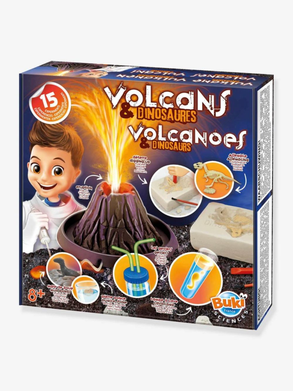 Volcanoes & Dinosaurs Educational Games Red