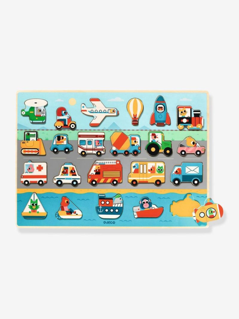 Vroom Puzzle In Wood Educational Games Multicoloured