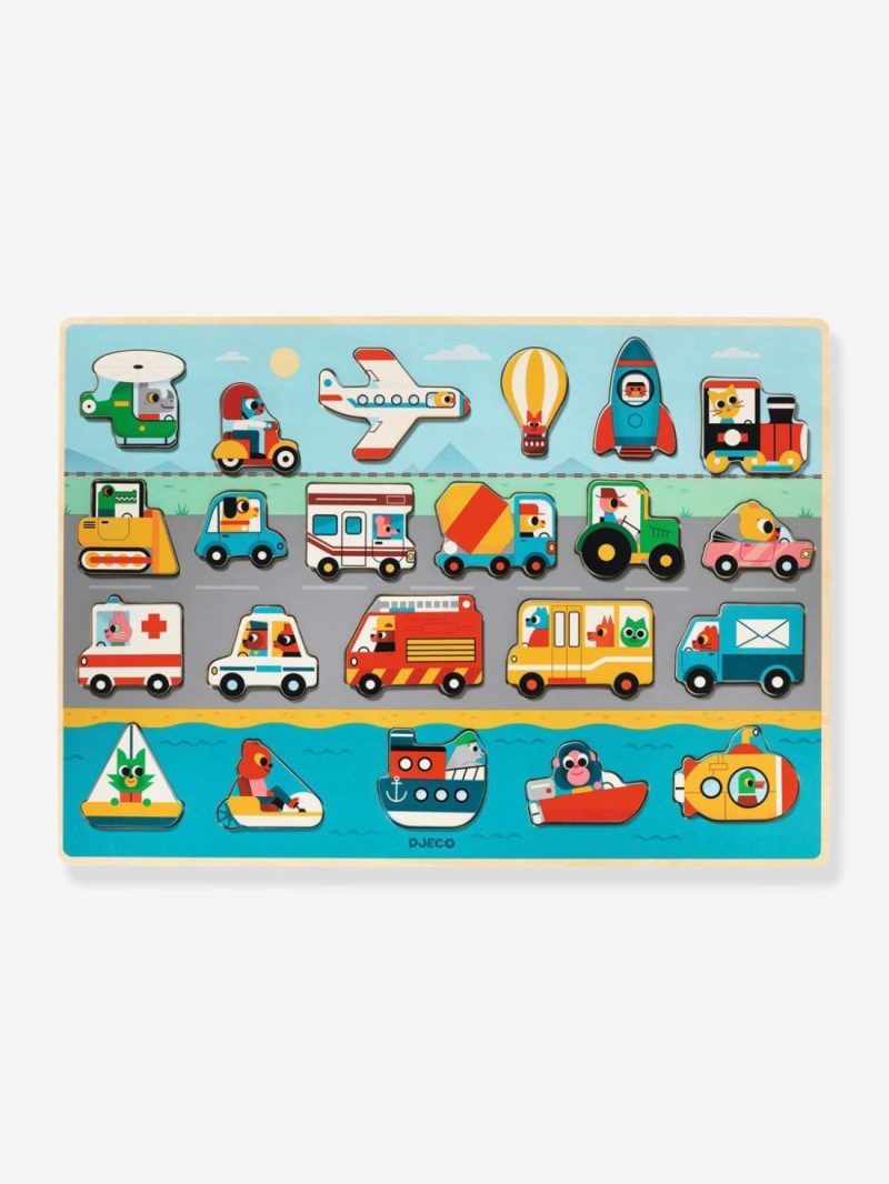 Vroom Puzzle In Wood Educational Games Multicoloured