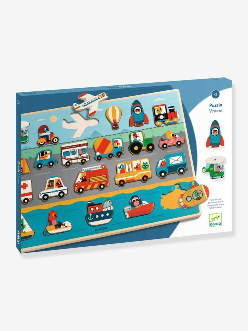 Vroom Puzzle In Wood Educational Games Multicoloured