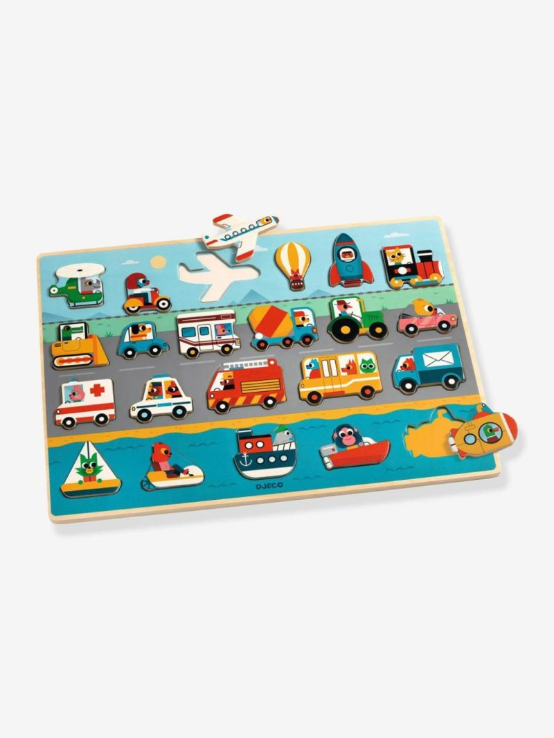 Vroom Puzzle In Wood Educational Games Multicoloured