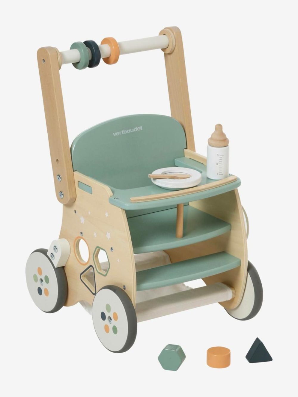 Walker With Seat For Doll, In Fsc® Wood Baby & Pre-School Toys Green