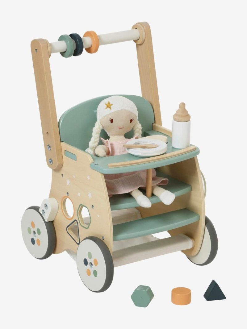 Walker With Seat For Doll, In Fsc® Wood Baby & Pre-School Toys Green