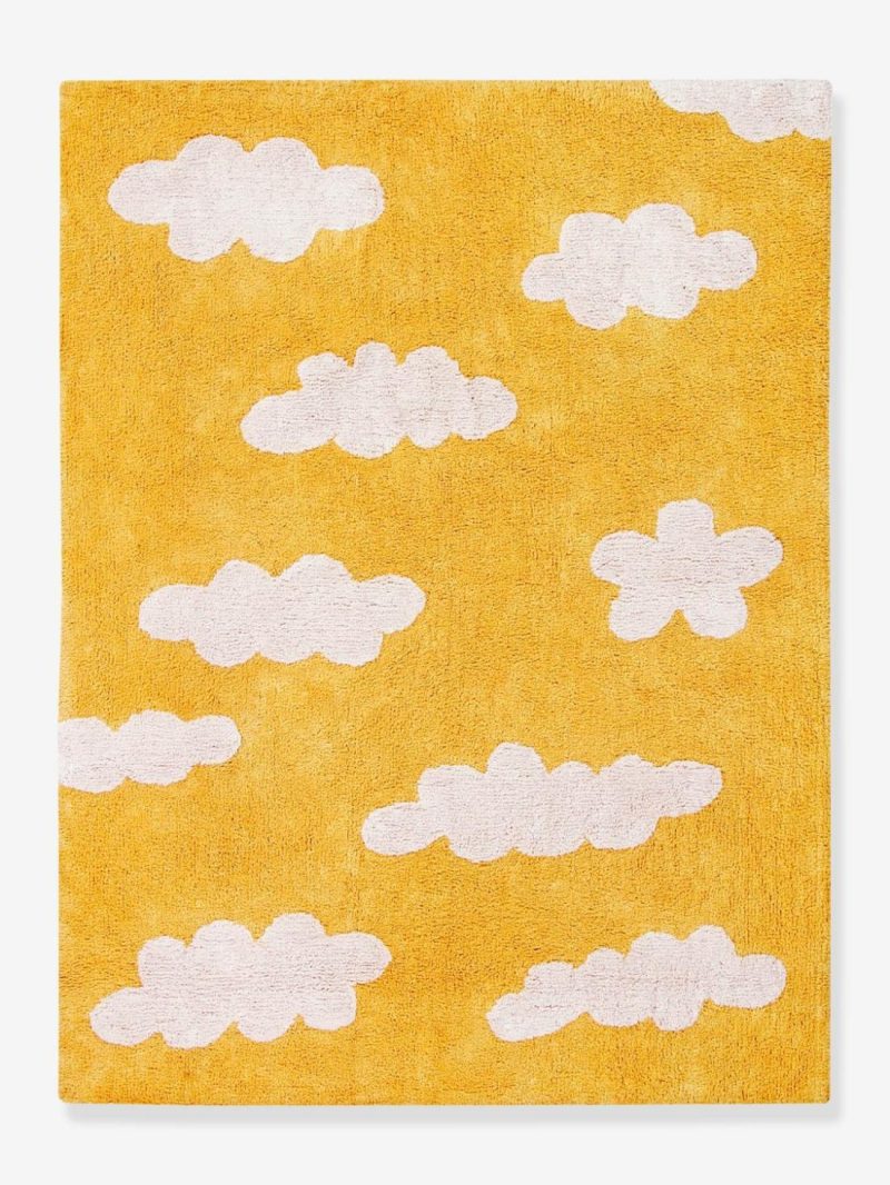 Washable Cotton Rug, Cloud Bedding & Decor Mustard