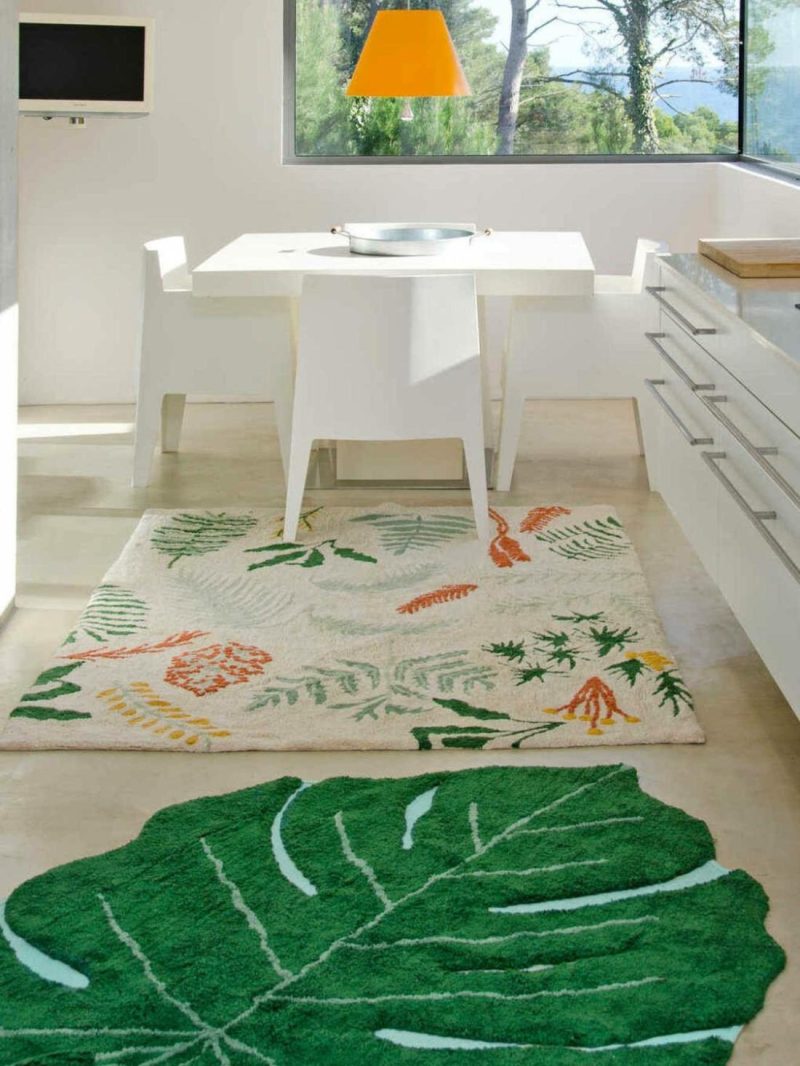 Washable Cotton Rug, Monstera Leaf By Lorena Canals Bedding & Decor Green