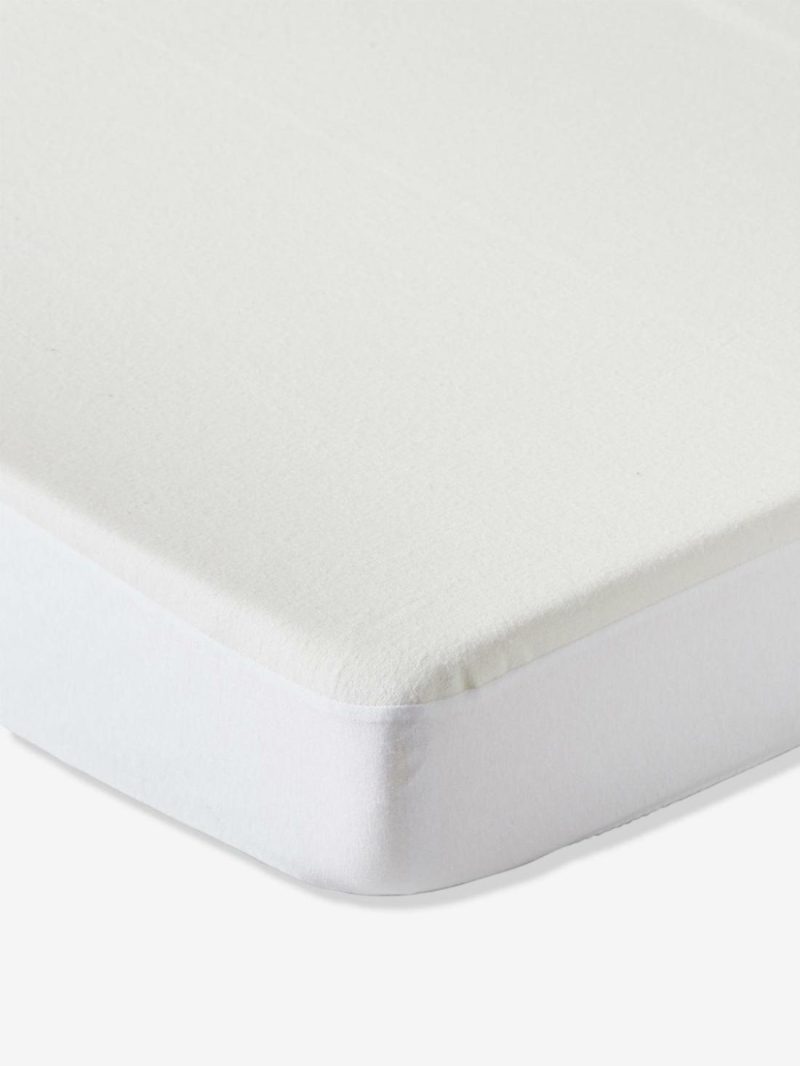 Waterproof Mattress Protector In Fleece, Organic Collection Bedding White