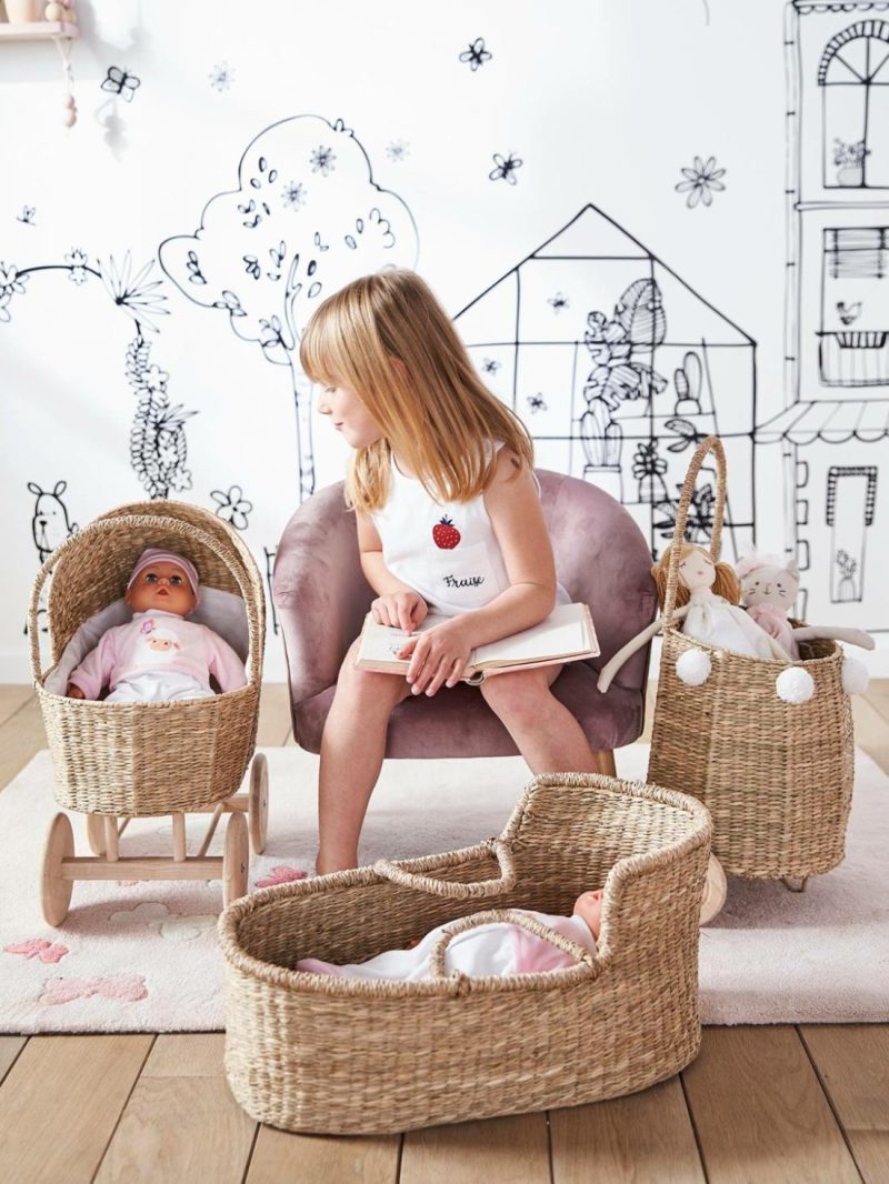 Wicker Pram For Dolls Dolls & Soft Dolls White