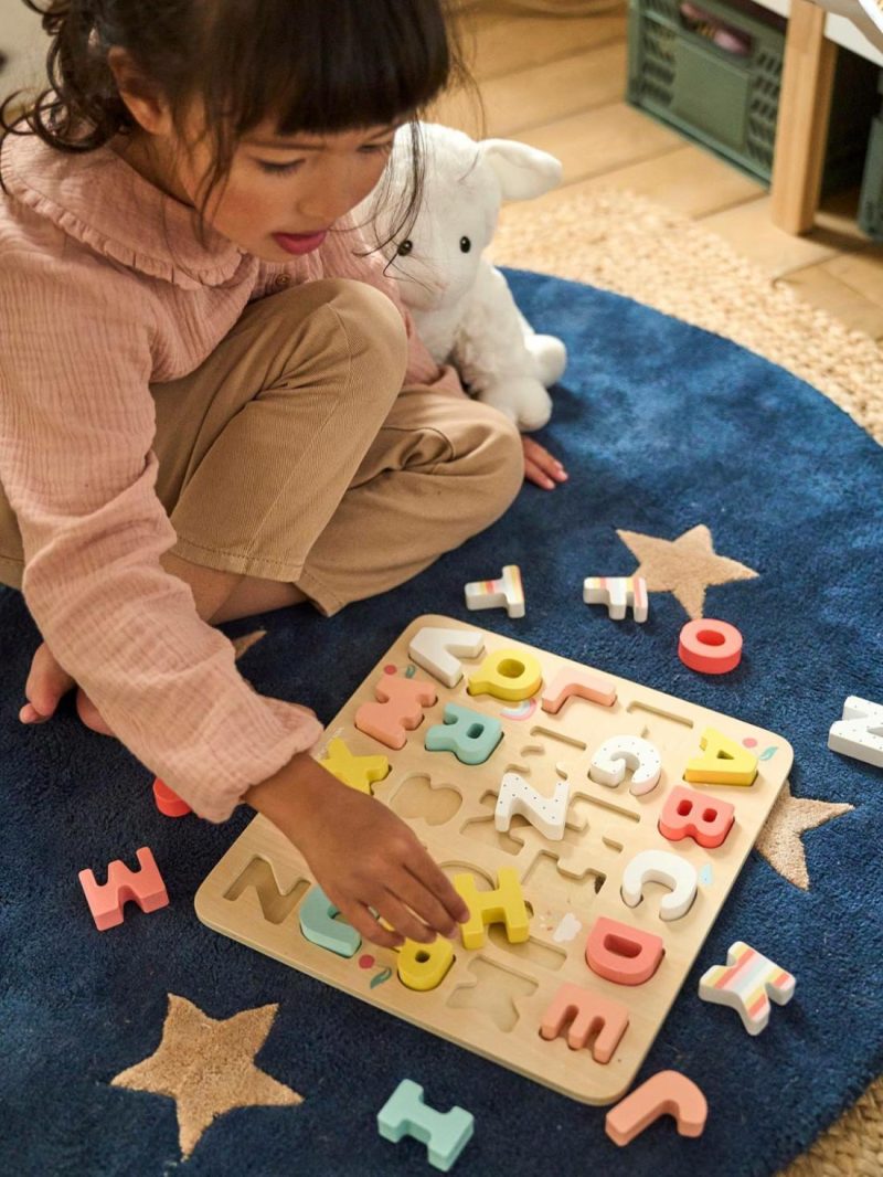 Wooden Alphabet Puzzle Board Educational Games Multi