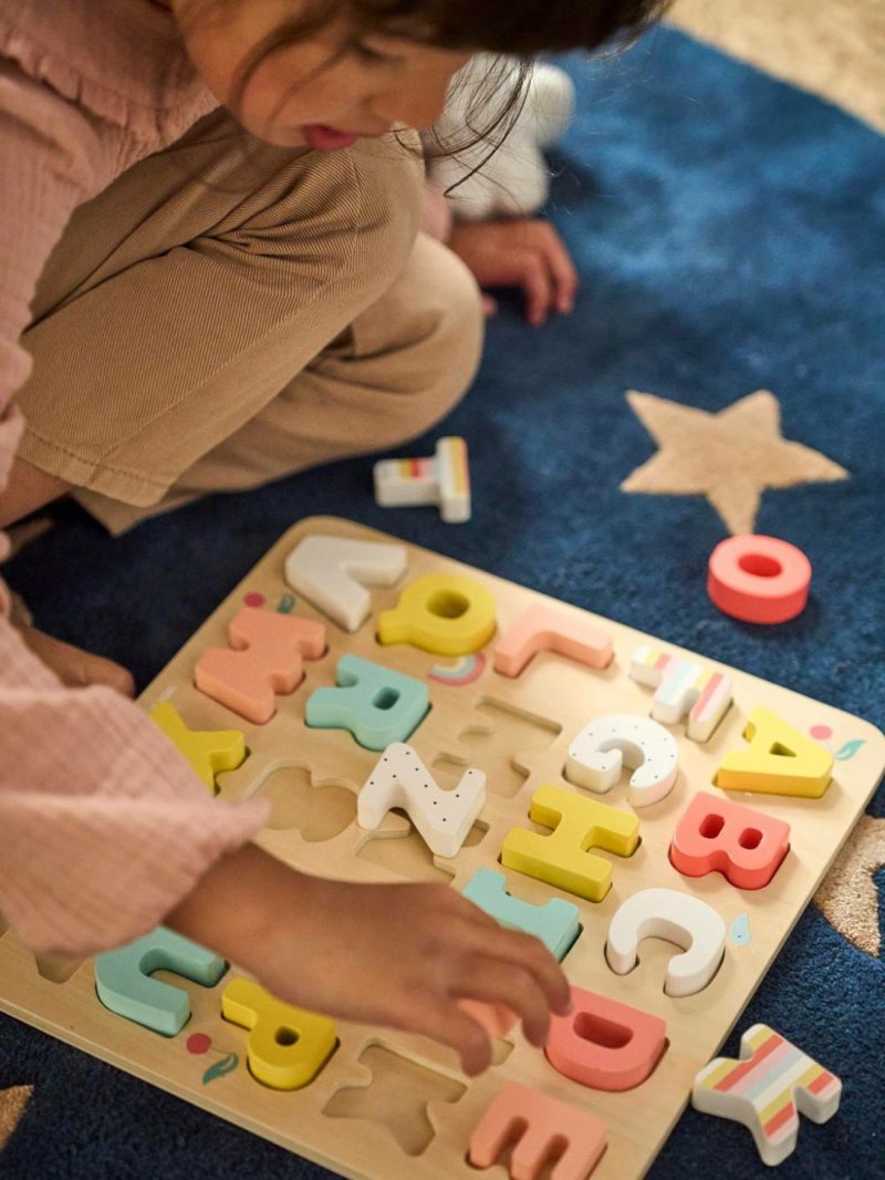 Wooden Alphabet Puzzle Board Educational Games Multi