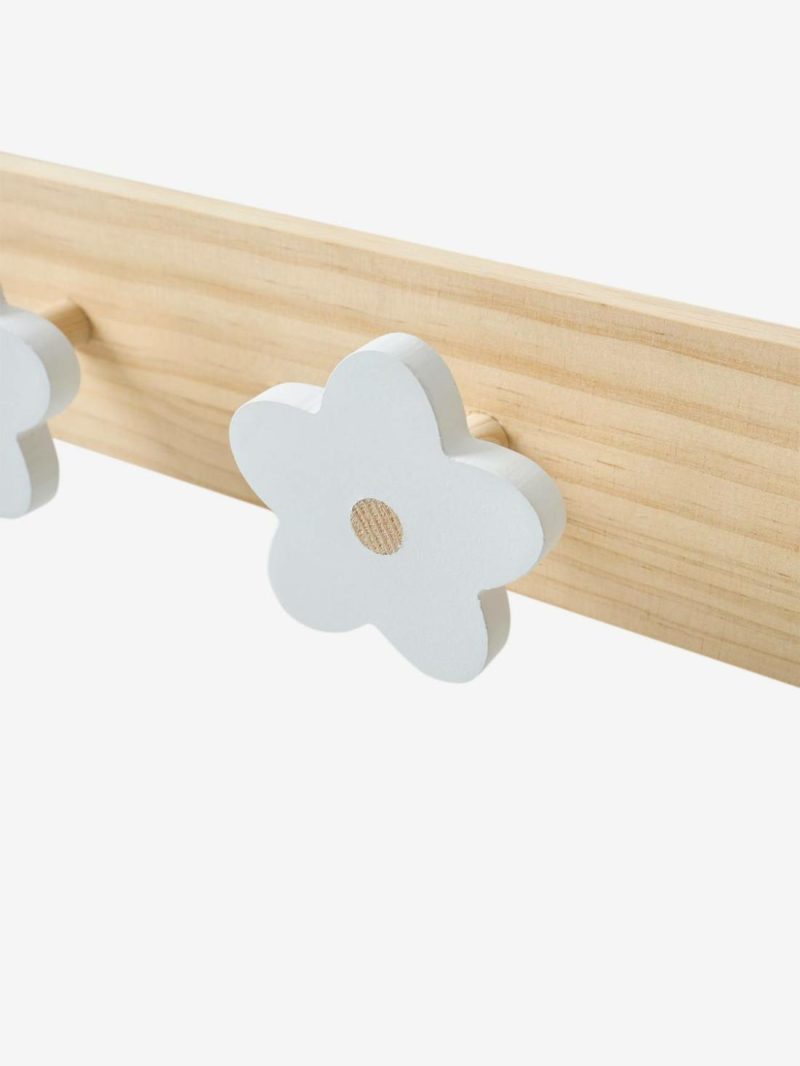 Wooden Coat Rack With 4 Flowers Bedding & Decor