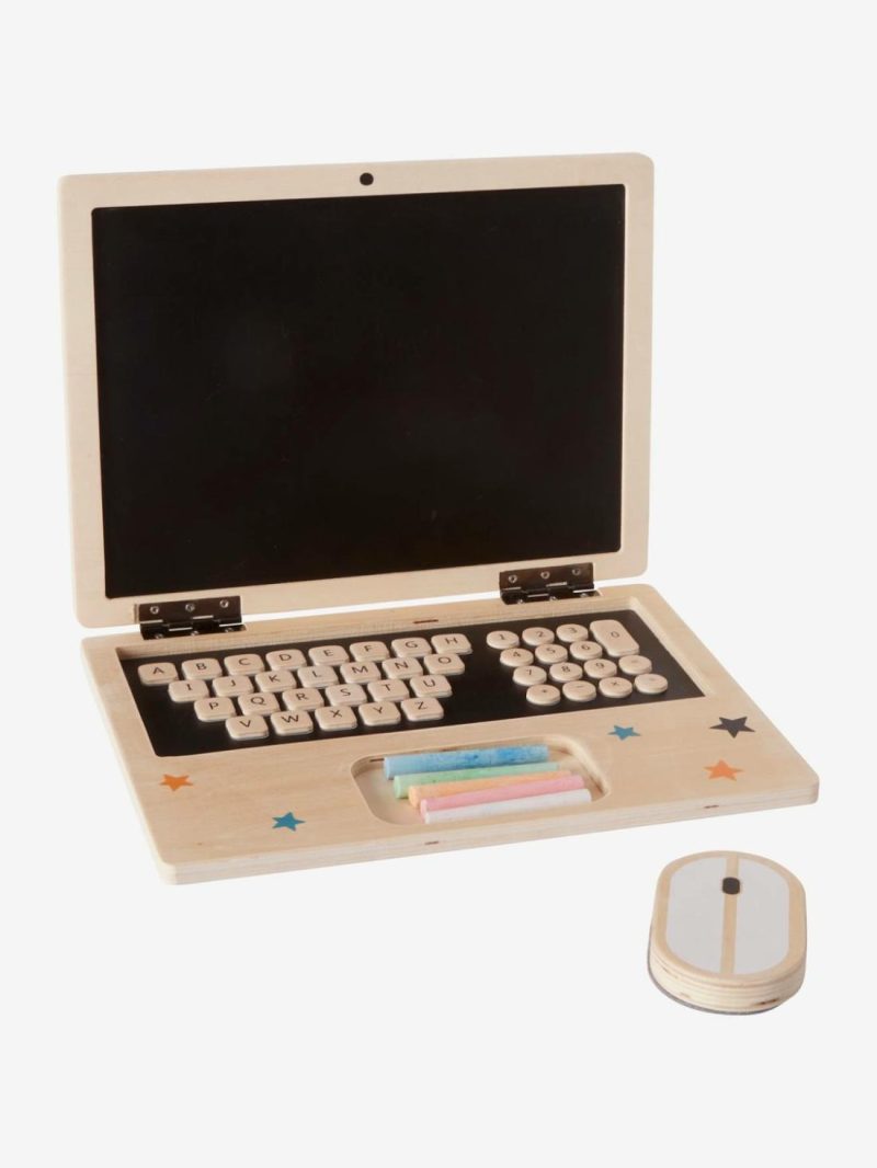 Wooden Laptop Role Play Toys Black