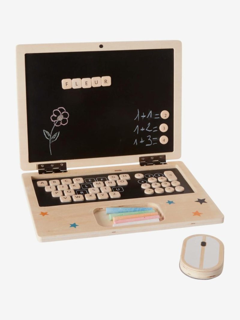 Wooden Laptop Role Play Toys Black