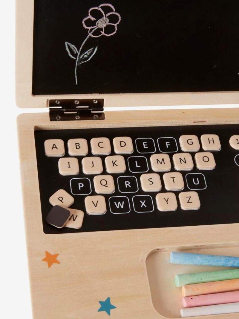 Wooden Laptop Role Play Toys Black