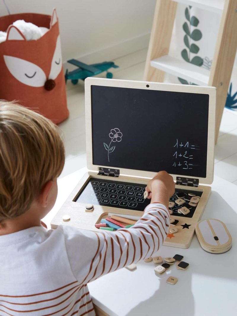 Wooden Laptop Role Play Toys Black