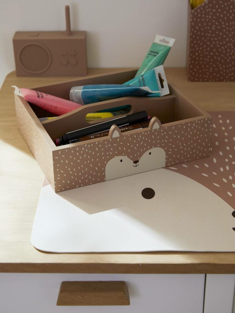 Wooden Pencil Case Box, Fox Bedding & Decor Terracotta