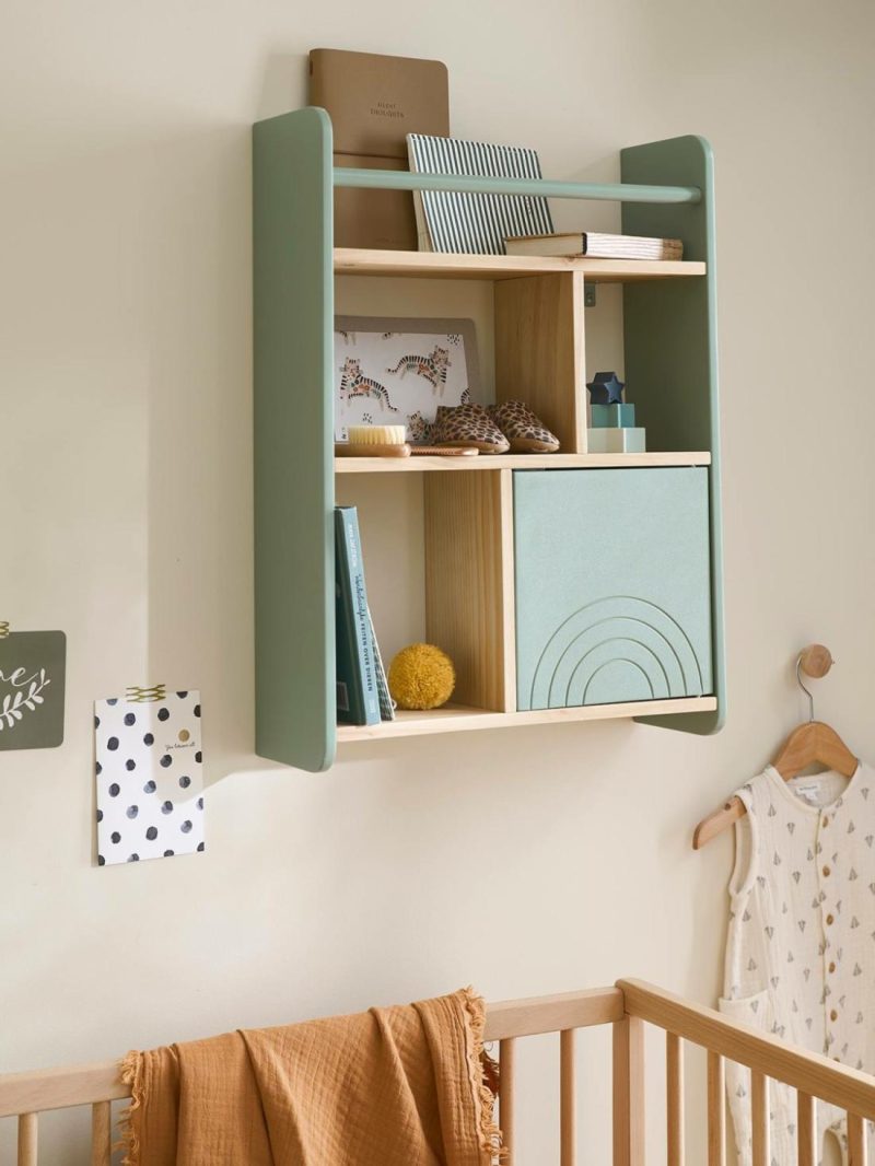 Wooden Shelf, Rainbow Bedroom Furniture & Storage Green