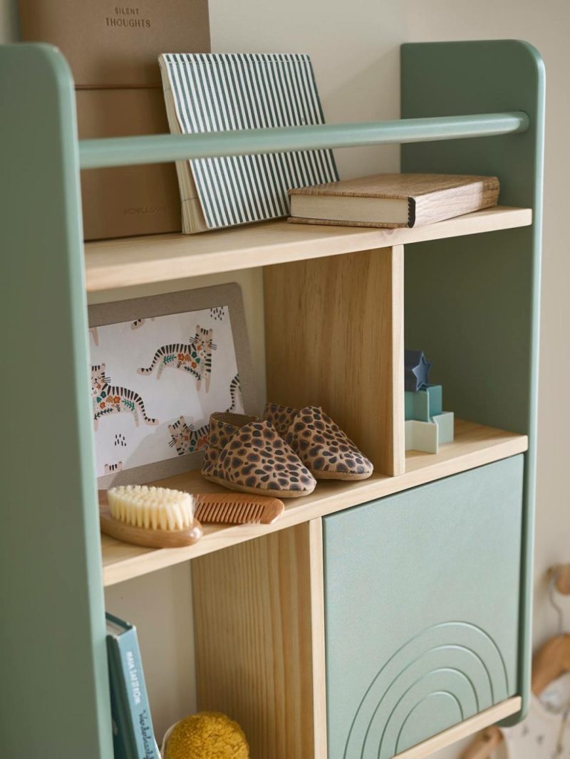 Wooden Shelf, Rainbow Bedroom Furniture & Storage Green