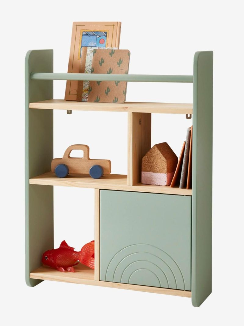 Wooden Shelf, Rainbow Bedroom Furniture & Storage Green