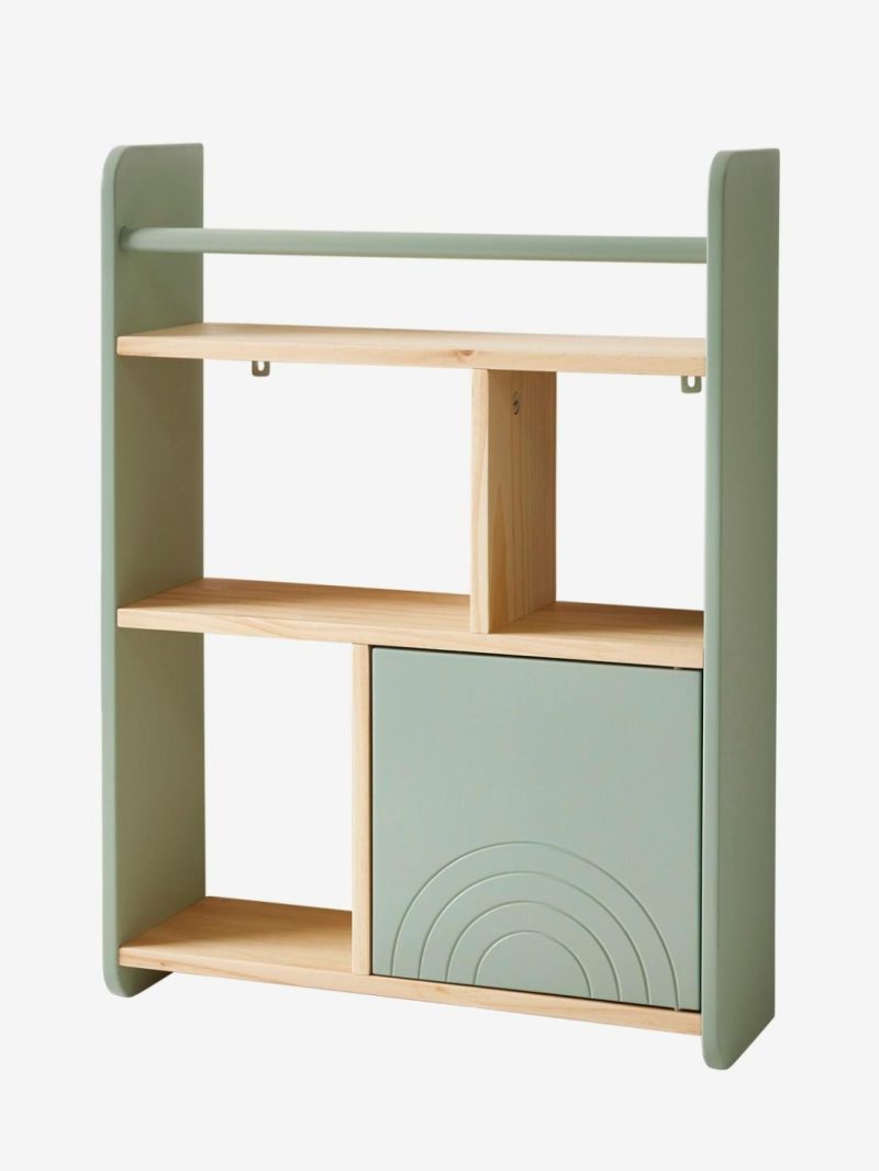 Wooden Shelf, Rainbow Bedroom Furniture & Storage Green