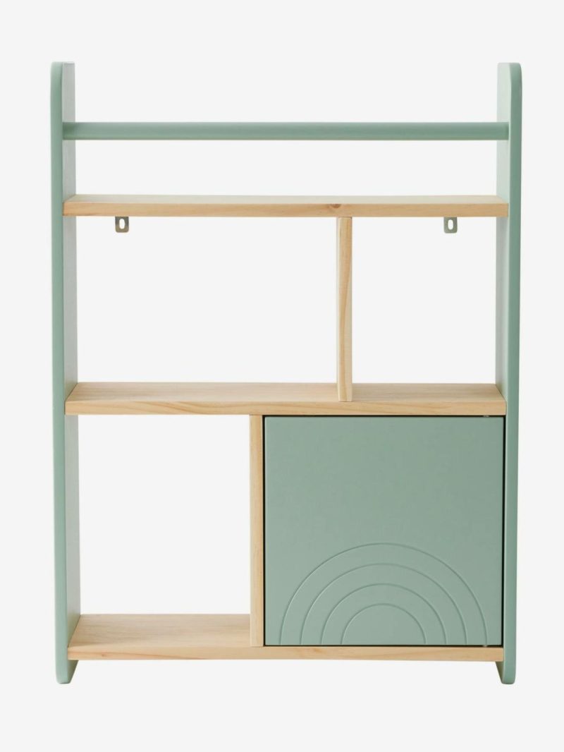 Wooden Shelf, Rainbow Bedroom Furniture & Storage Green