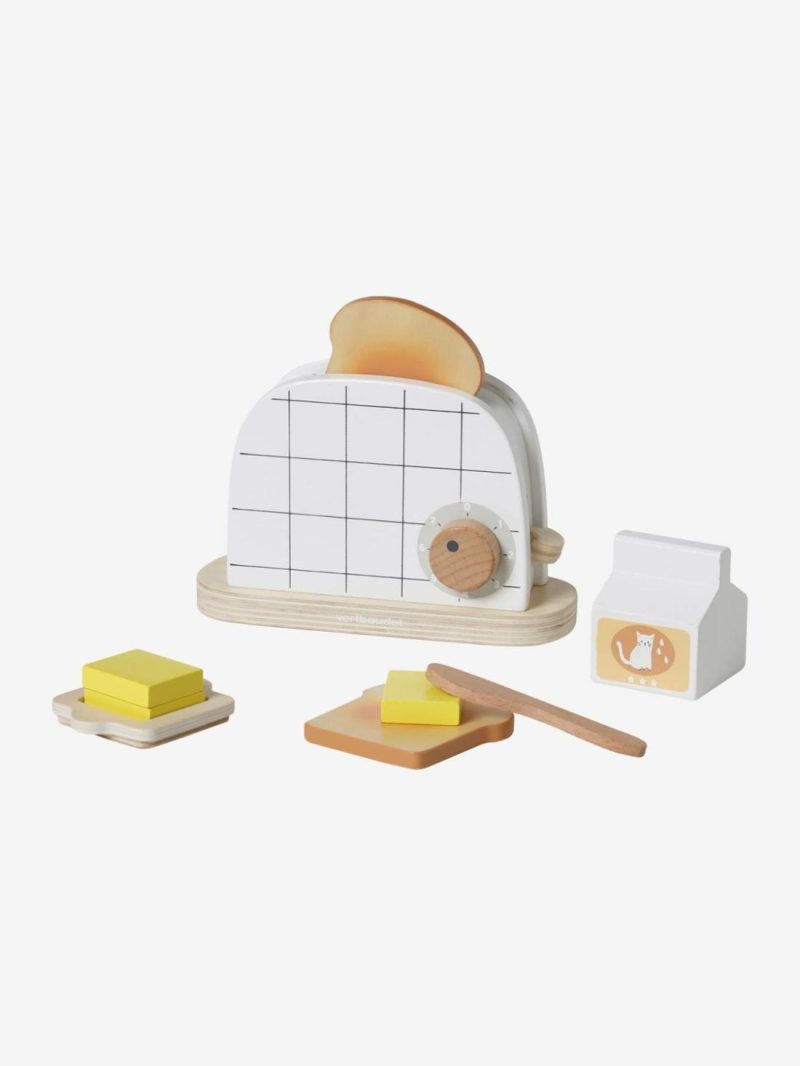 Wooden Toaster Set Role Play Toys Beige/Multi