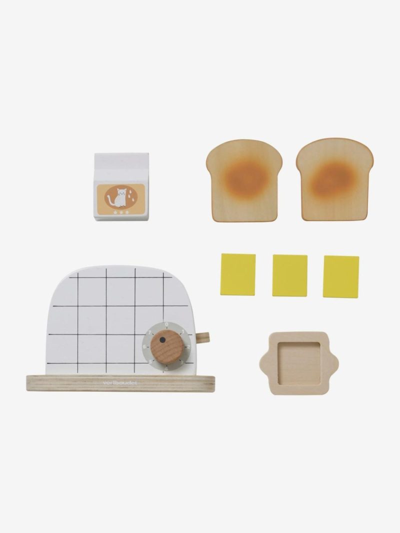 Wooden Toaster Set Role Play Toys Beige/Multi