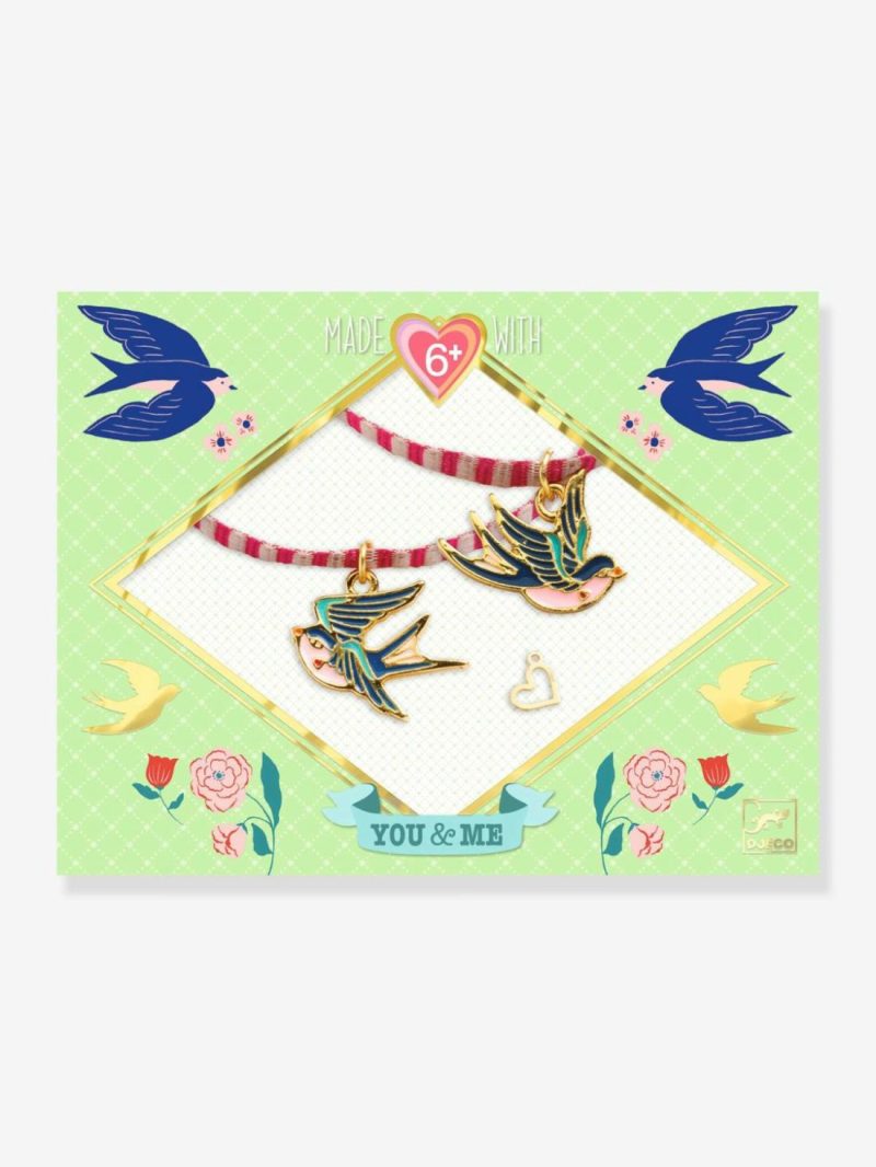 You & Me Bracelet, Birds Ribbon Arts & Crafts Green