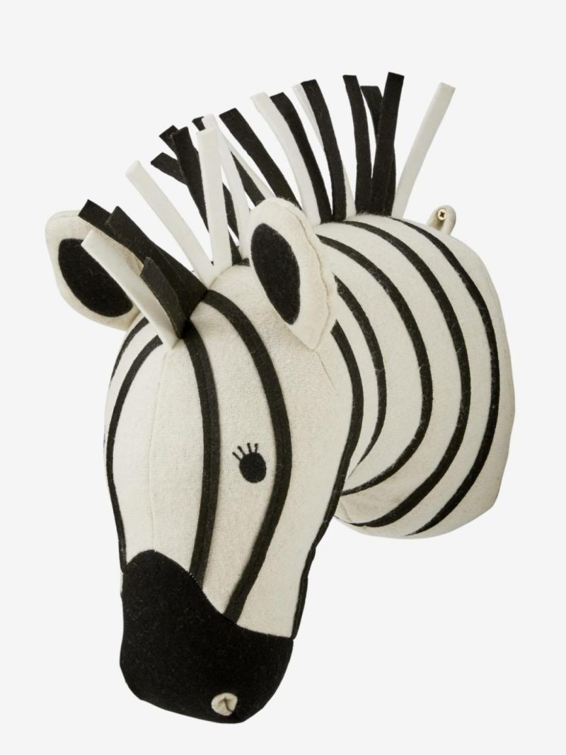 Zebra Head Trophy Bedding & Decor White