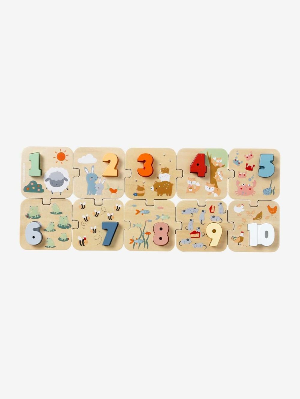 2-In-1 Numbers Puzzle In Fsc® Wood Educational Games Green