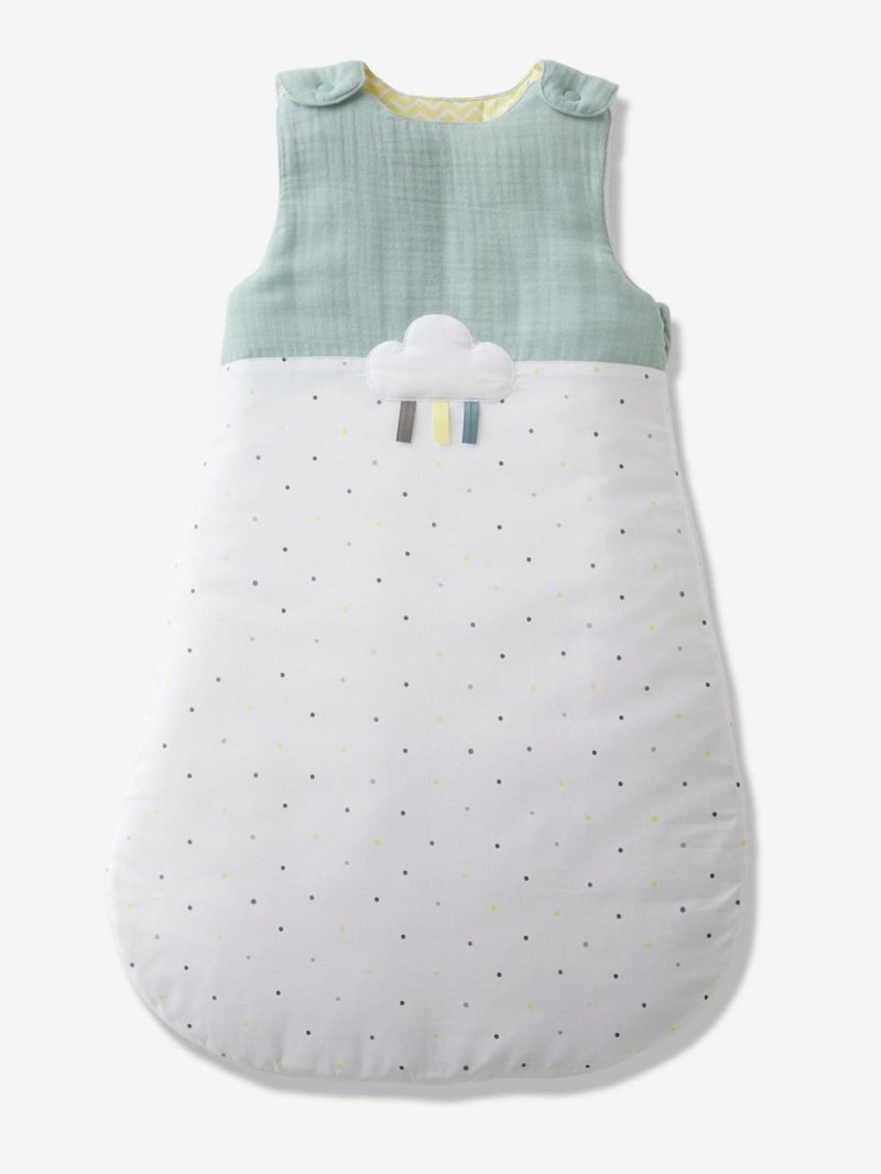 Sleeveless Baby Sleep Bag, Menthe A L’Eau Baby Bedding White