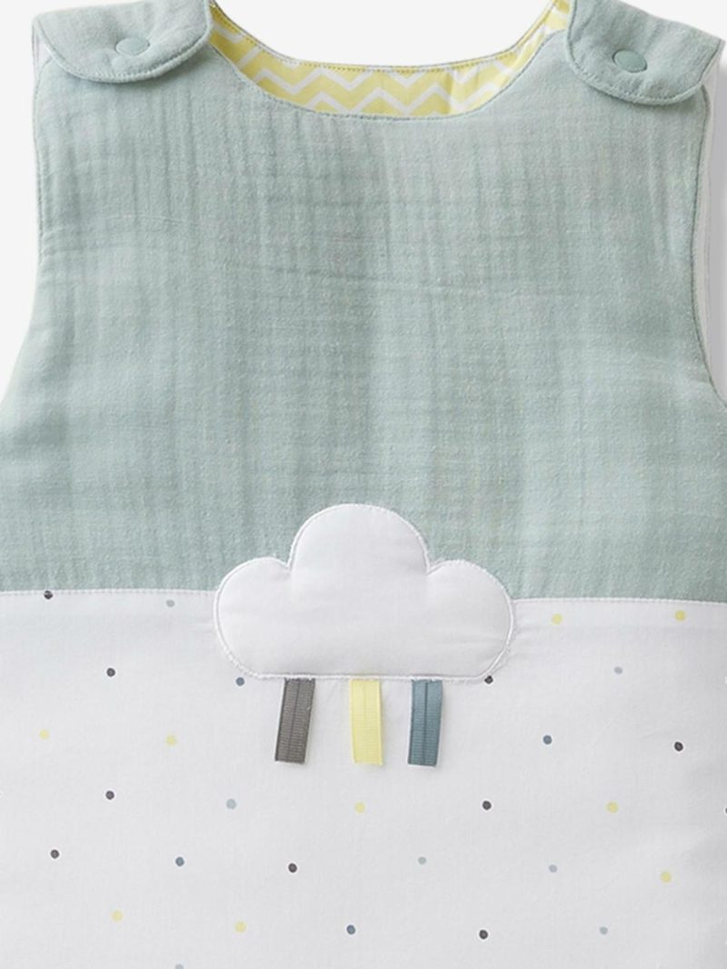 Sleeveless Baby Sleep Bag, Menthe A L’Eau Baby Bedding White