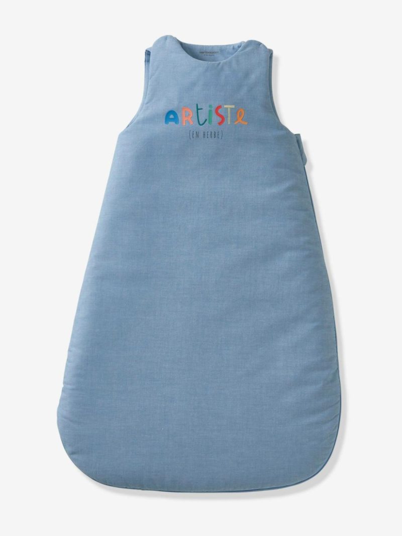 Sleeveless Baby Sleeping Bag, Artist Baby Bedding Chambray Blue