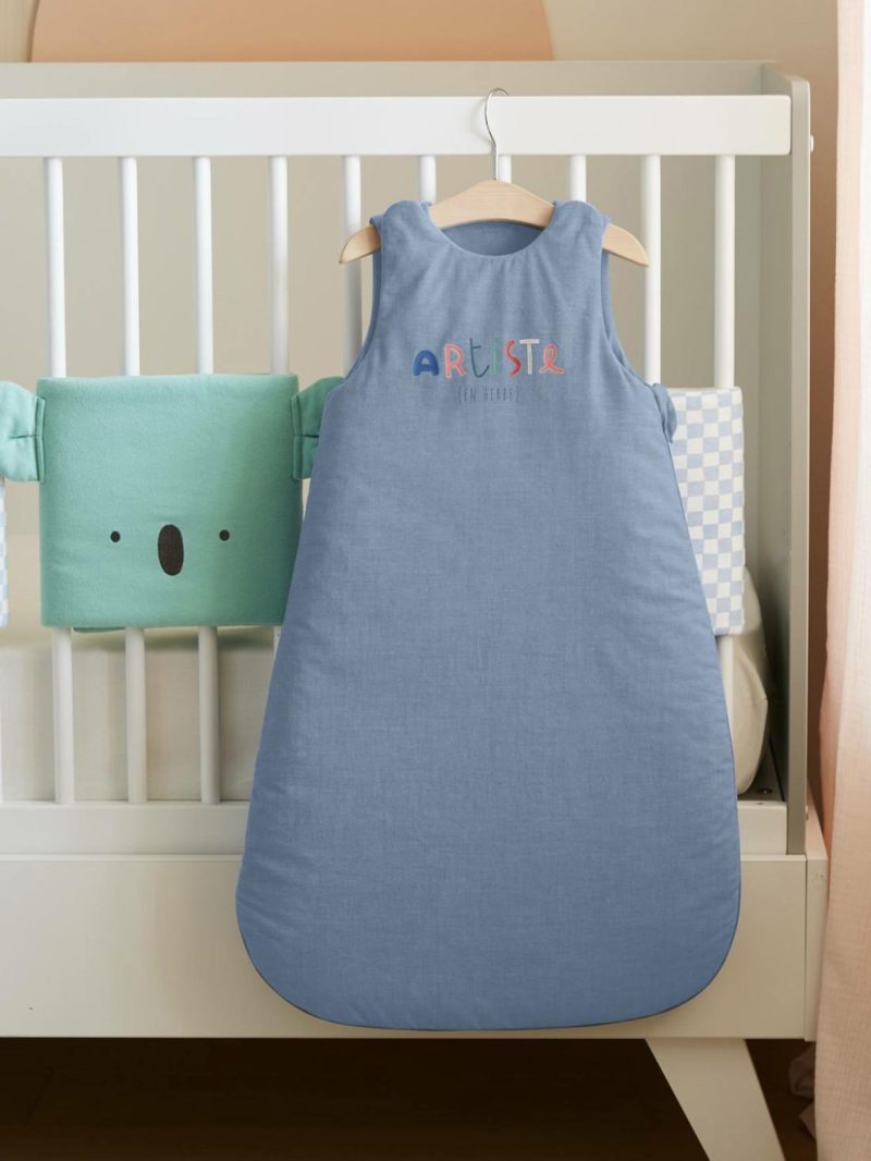 Sleeveless Baby Sleeping Bag, Artist Baby Bedding Chambray Blue